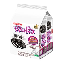 FUN-O Chocolate Flavored Sandwich Cookies Filled with Cookie and Cream Flavored Cream 27 g.